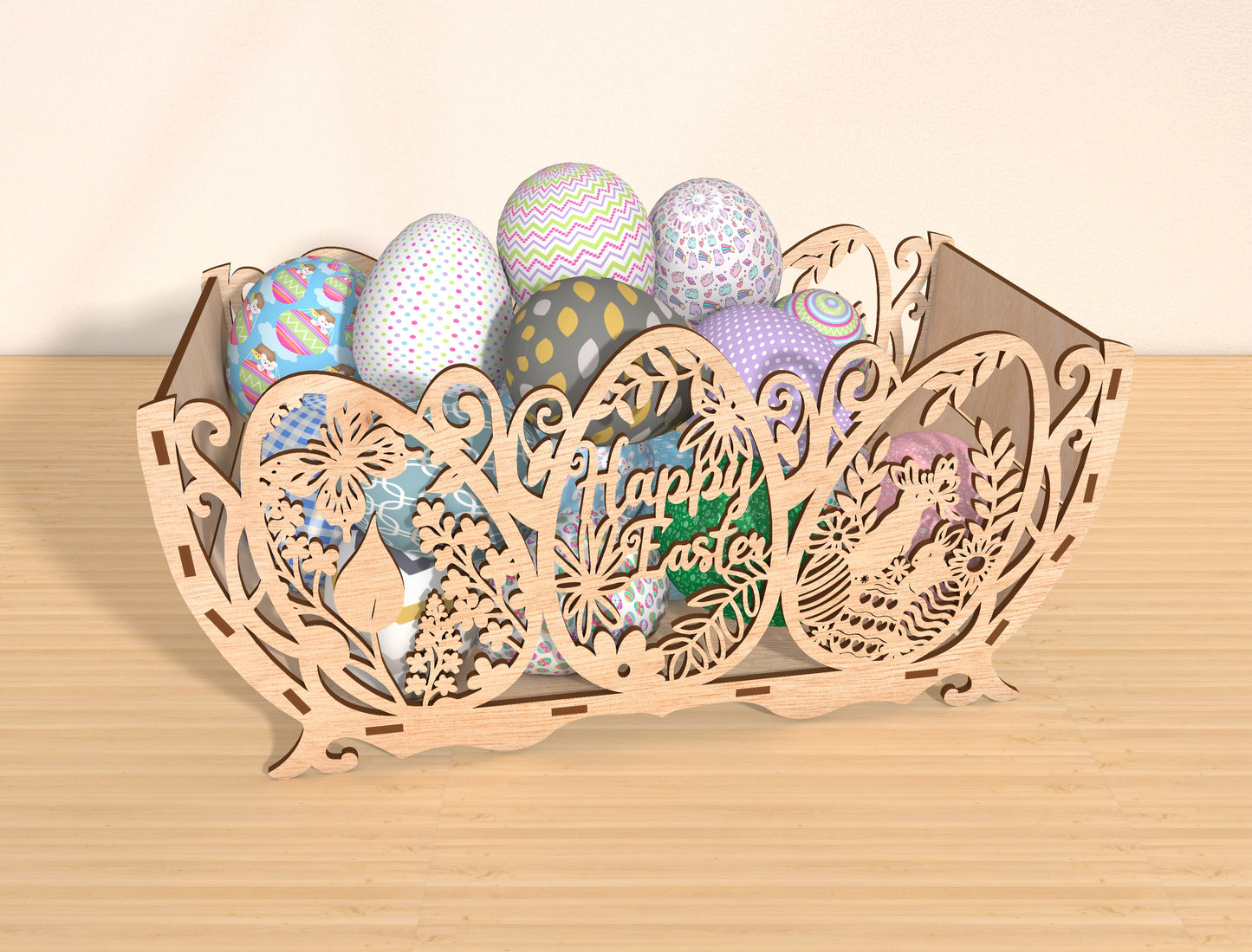 Easter Egg Basket SVG Bundle Laser Cut File | 4 Decorative Bowl Designs | Spring Table Decor | Glowforge, xTool, LightBurn, etc.