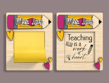 Teacher Sticky Note Holder SVG Bundle Laser Cut File for xTool and Glowforge