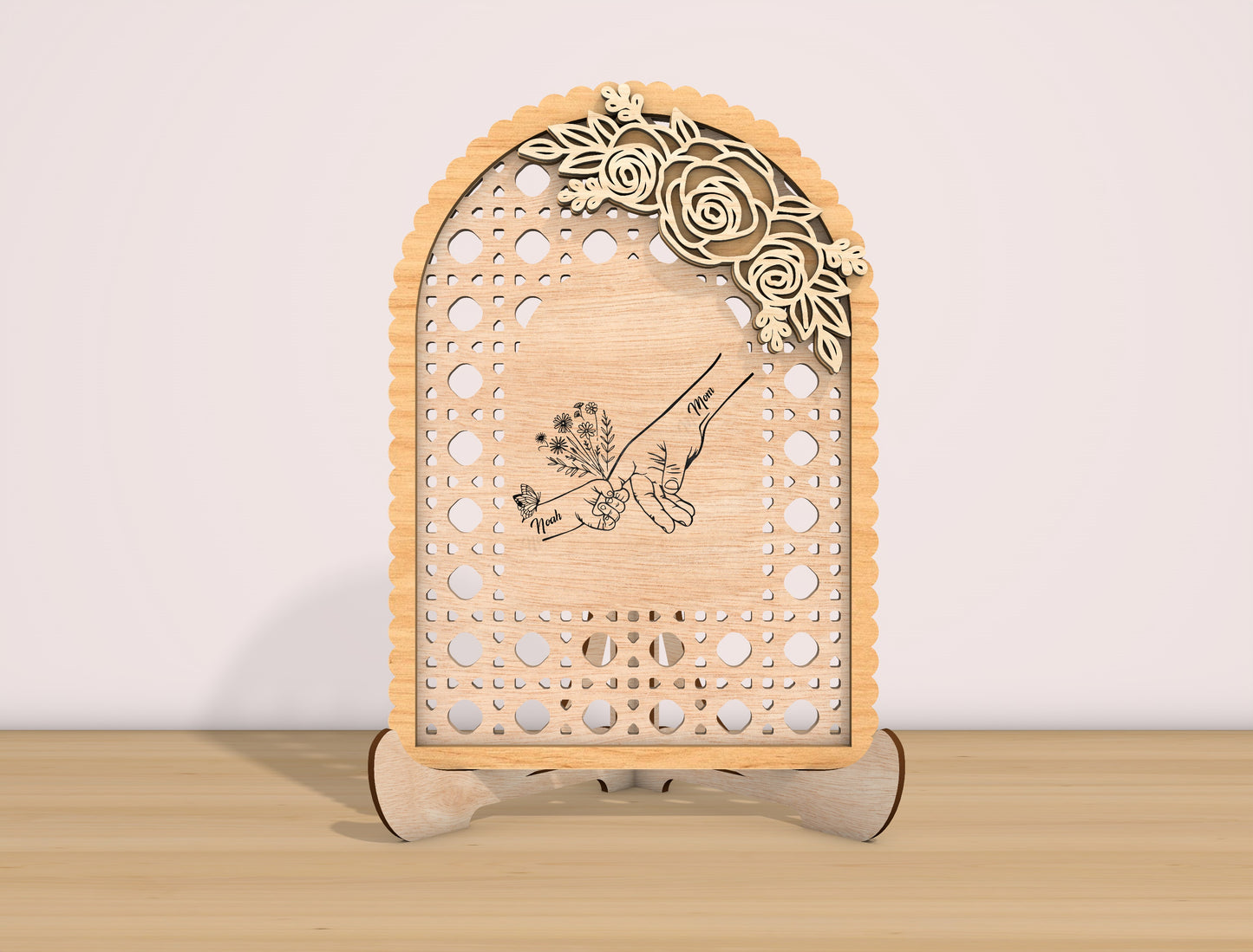 Personalized Mom Floral Arch Sign SVG for Glowforge and LightBurn