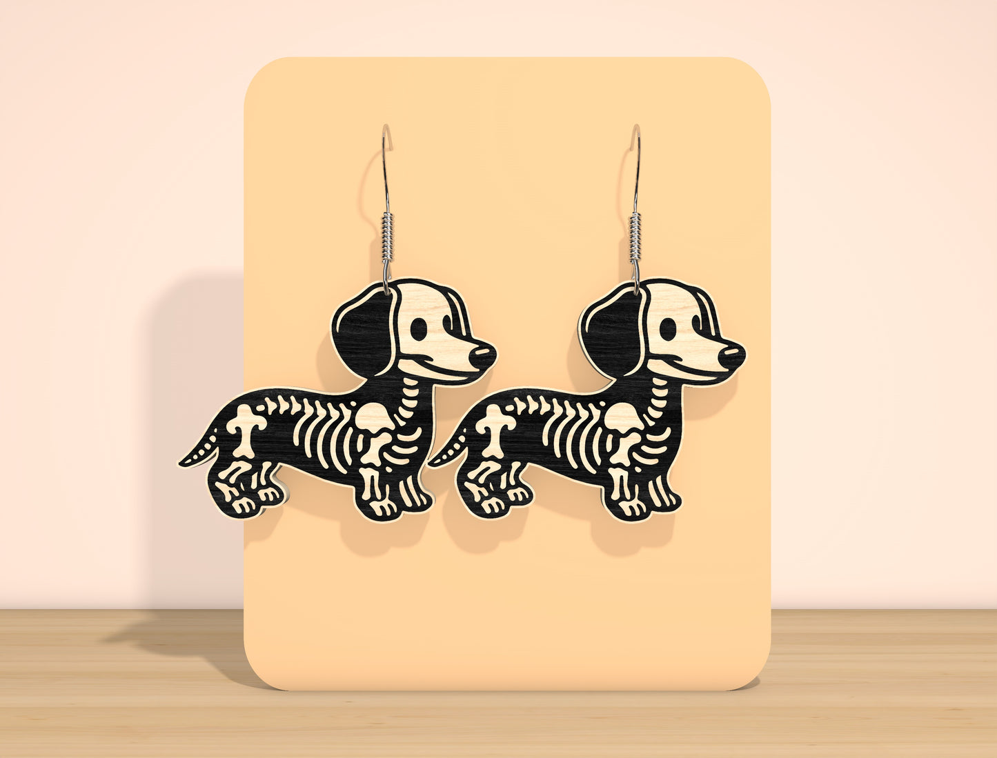 Skeleton Dog Earrings SVG Bundle for Glowforge xTool LightBurn