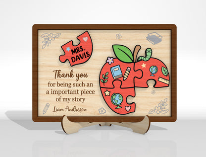Teacher Puzzle Tabletop Sign SVG Bundle Laser Cut File for Glowforge and xTool