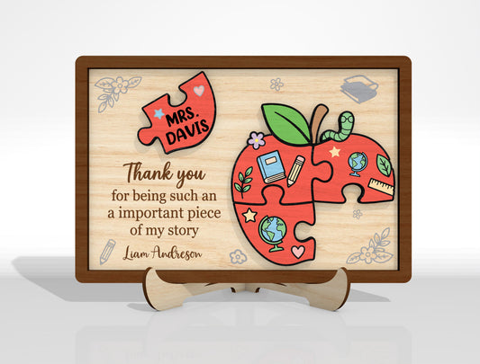 Teacher Puzzle Tabletop Sign SVG Bundle Laser Cut File for Glowforge and xTool