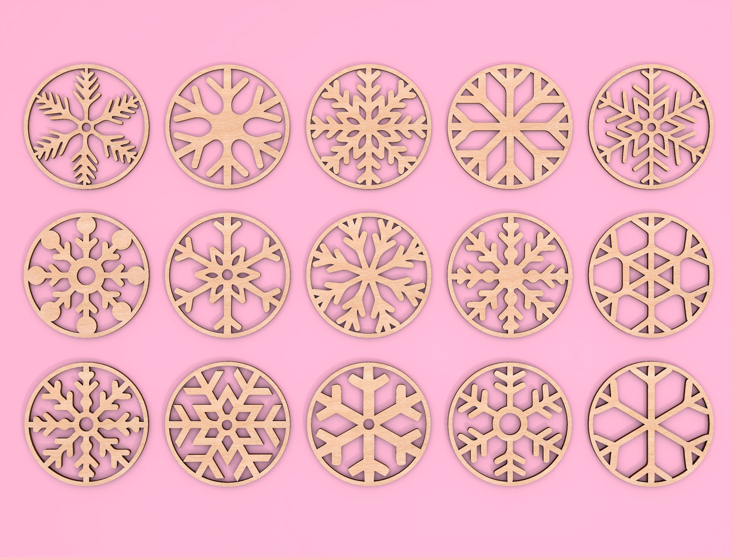 Snowflake Coaster SVG Bundle Laser Cut File for LightBurn and Glowforge