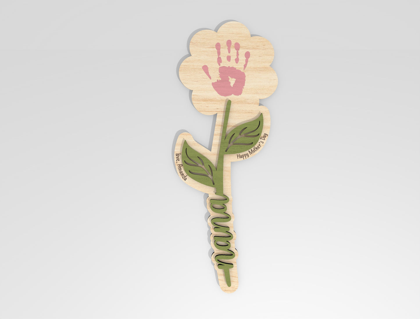 Mother's Day Handprint Craft Bundle SVG Kids Sign Laser Cut File for LightBurn and xTool