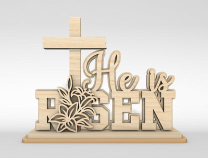 6 Easter Religious He Is Risen SVG Laser Cut Files for Glowforge and xTool