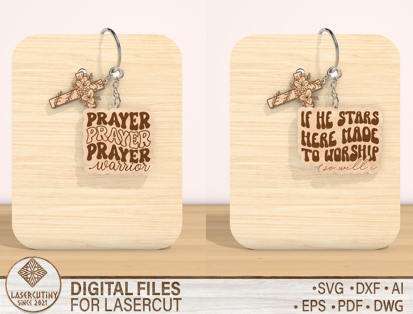 Christian Keychain SVG Bundle Bible Verse 12 Designs for Glowforge