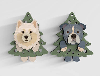 3D Layered Dog Tree Magnet SVG Bundle 21 Designs 3