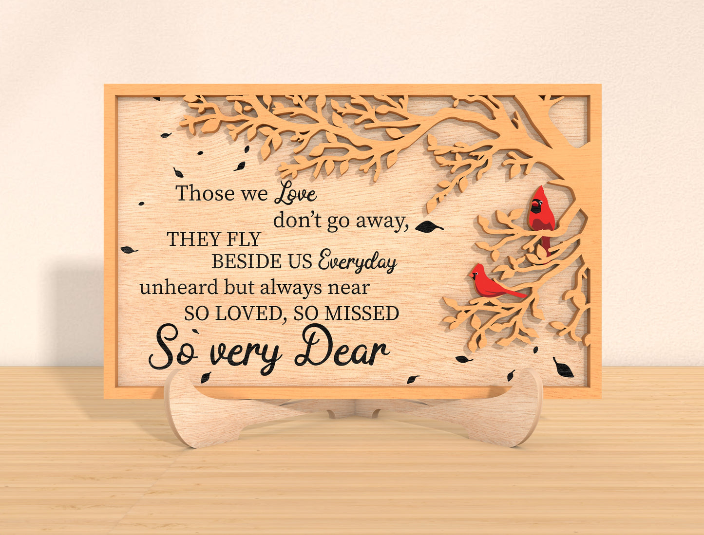 Cardinal Memorial Tabletop Sign SVG Family Tree Laser Cut File for Glowforge and LightBurn