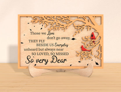 Cardinal Memorial Tabletop Sign SVG Family Tree Laser Cut File for Glowforge and LightBurn