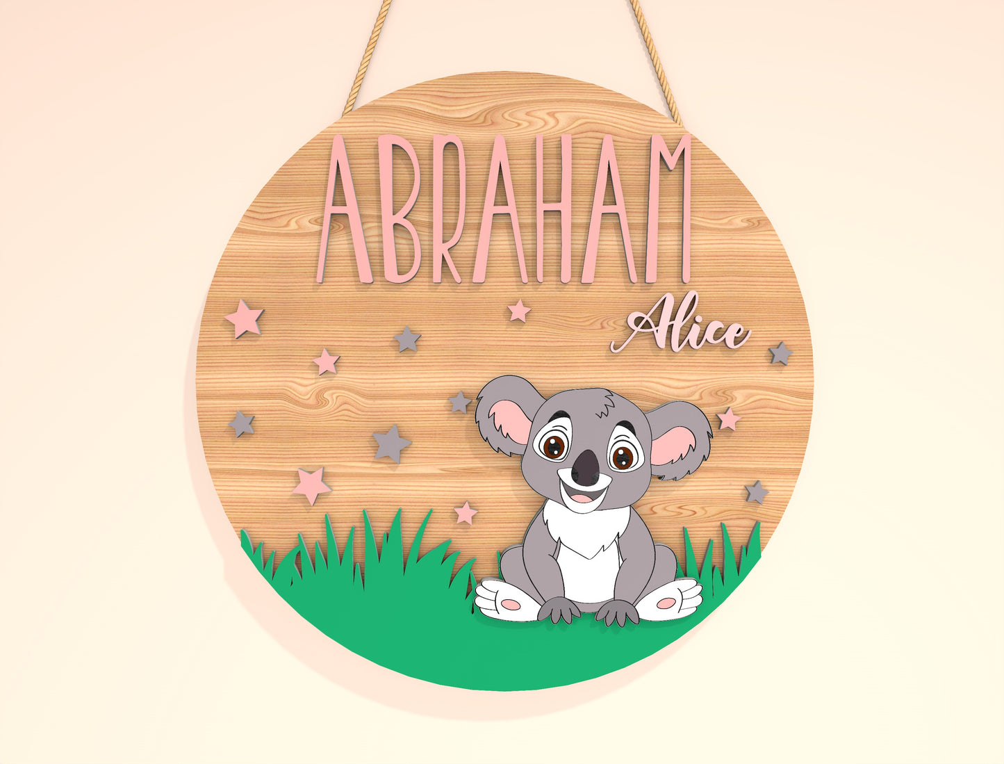 Personalized Baby Animal Name Sign SVG Bundle for xTool and Glowforge