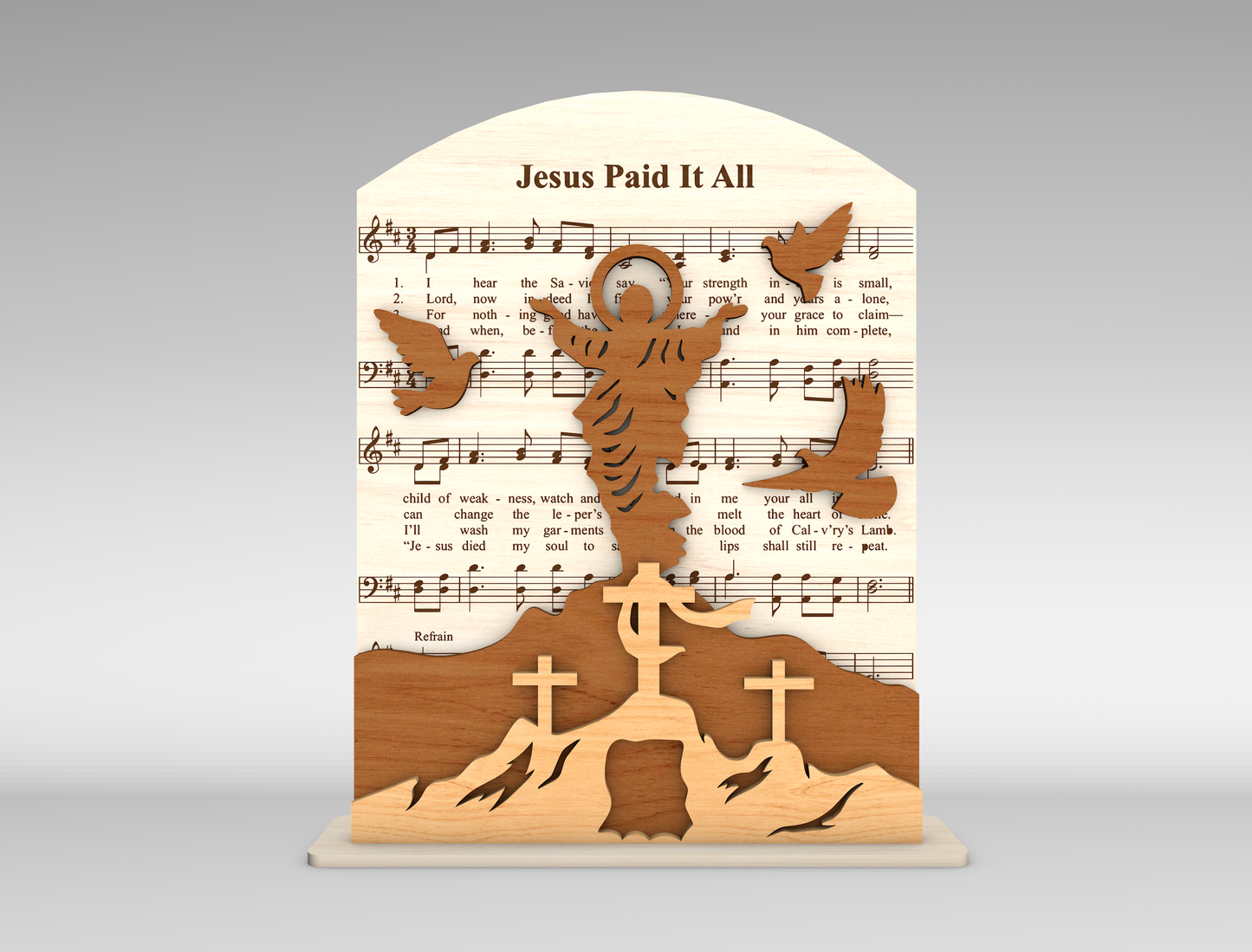 Arched Cross Panel Set SVG Easter Freestanding for Glowforge and xTool