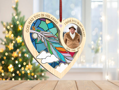 Memorial Heart Ornament SVG Photo Rainbow Tribute Laser Cut File for Glowforge