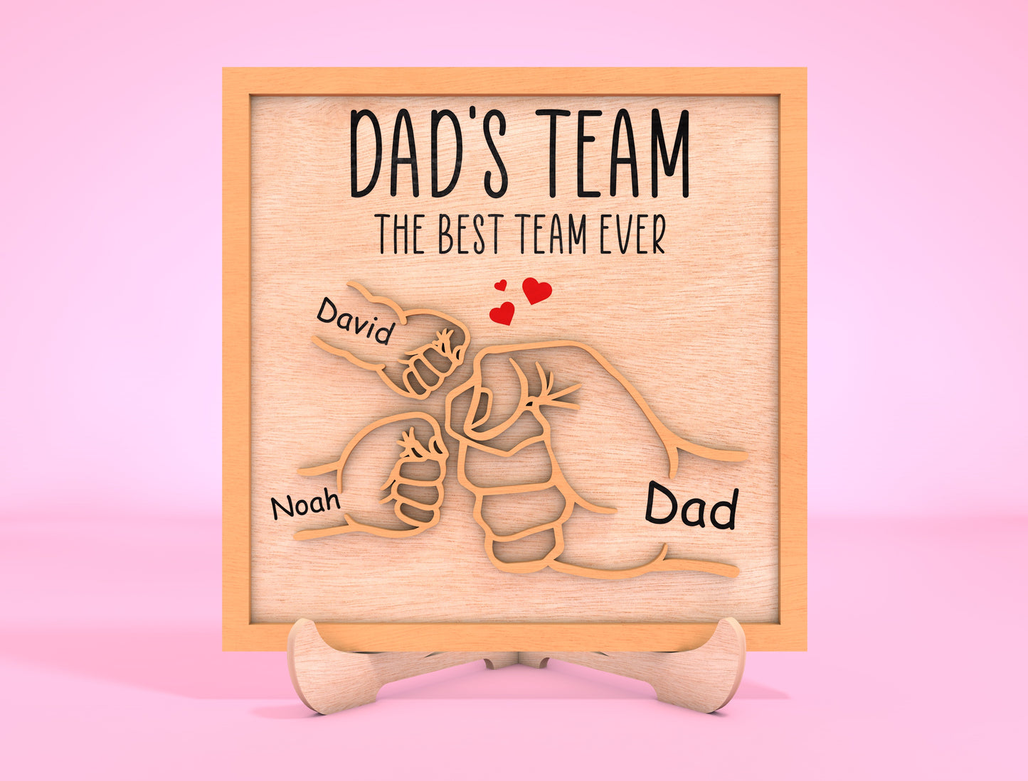 Personalized Dad Team Fist Bump SVG for Glowforge and xTool