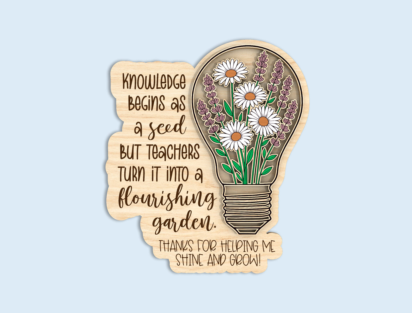 Teacher Quote Light Bulb SVG Bundle Laser Cut File for xTool and Glowforge