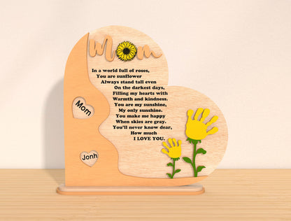 Mom Heart Plaque Floral Family Sign SVG Bundle for Glowforge and xTool