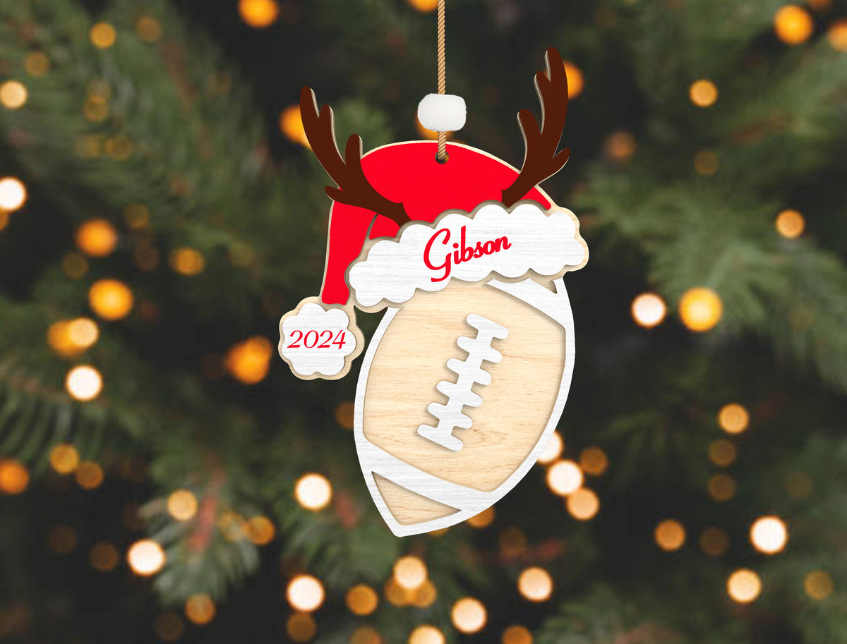 Personalized Sports Christmas Ornament SVG Laser Cut File
