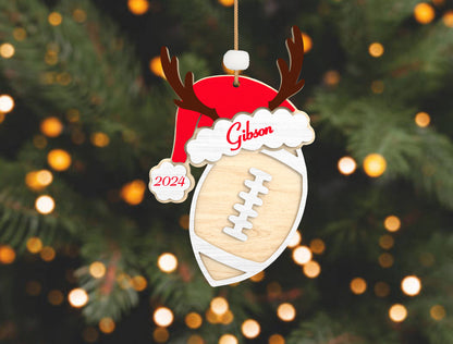 Personalized Sports Christmas Ornament SVG Laser Cut File