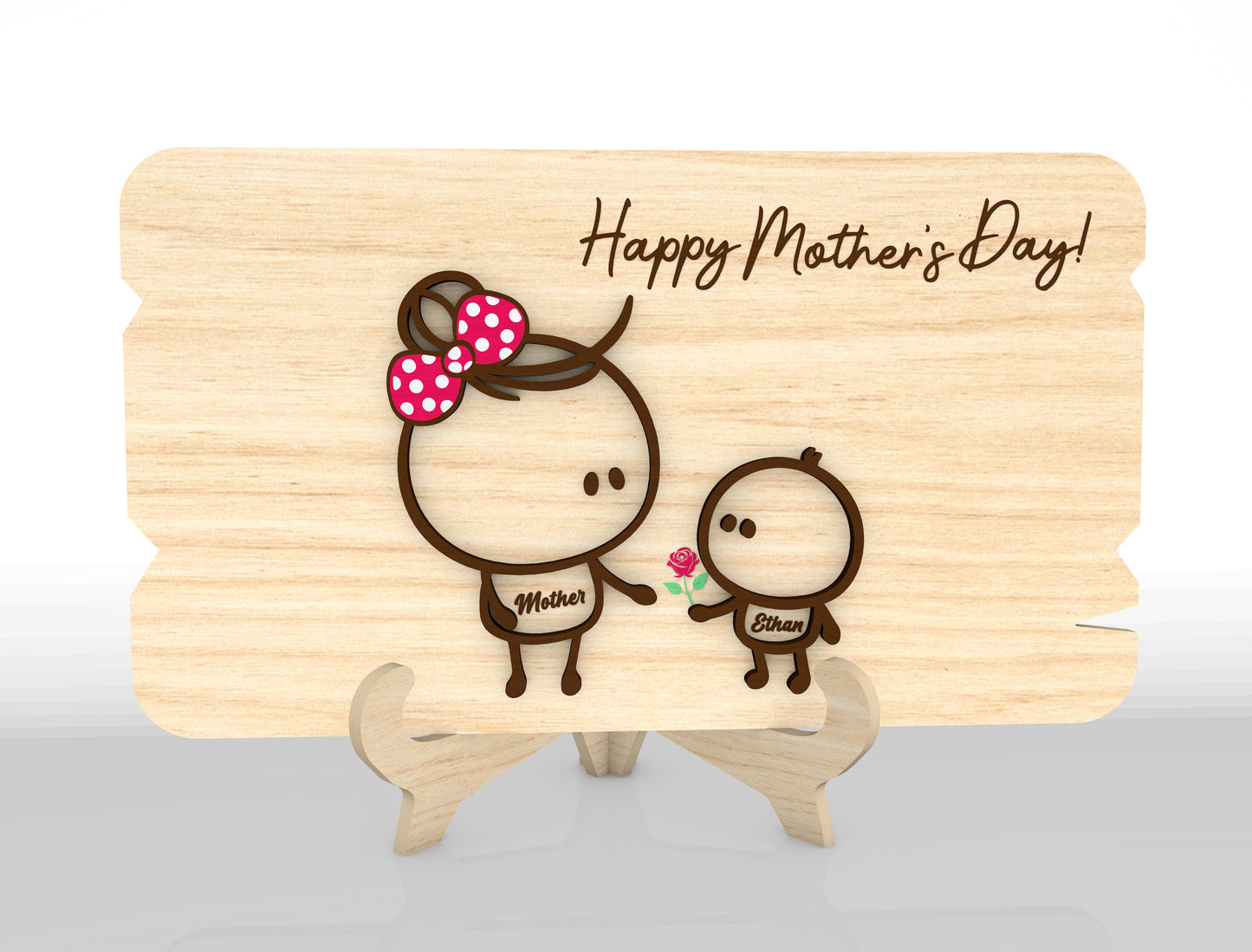 Cute Family Mom Sign SVG Bundle Cartoon for xTool and LightBurn