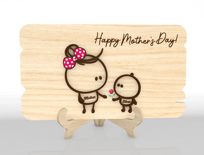 Cute Family Mom Sign SVG Bundle Cartoon for xTool and LightBurn