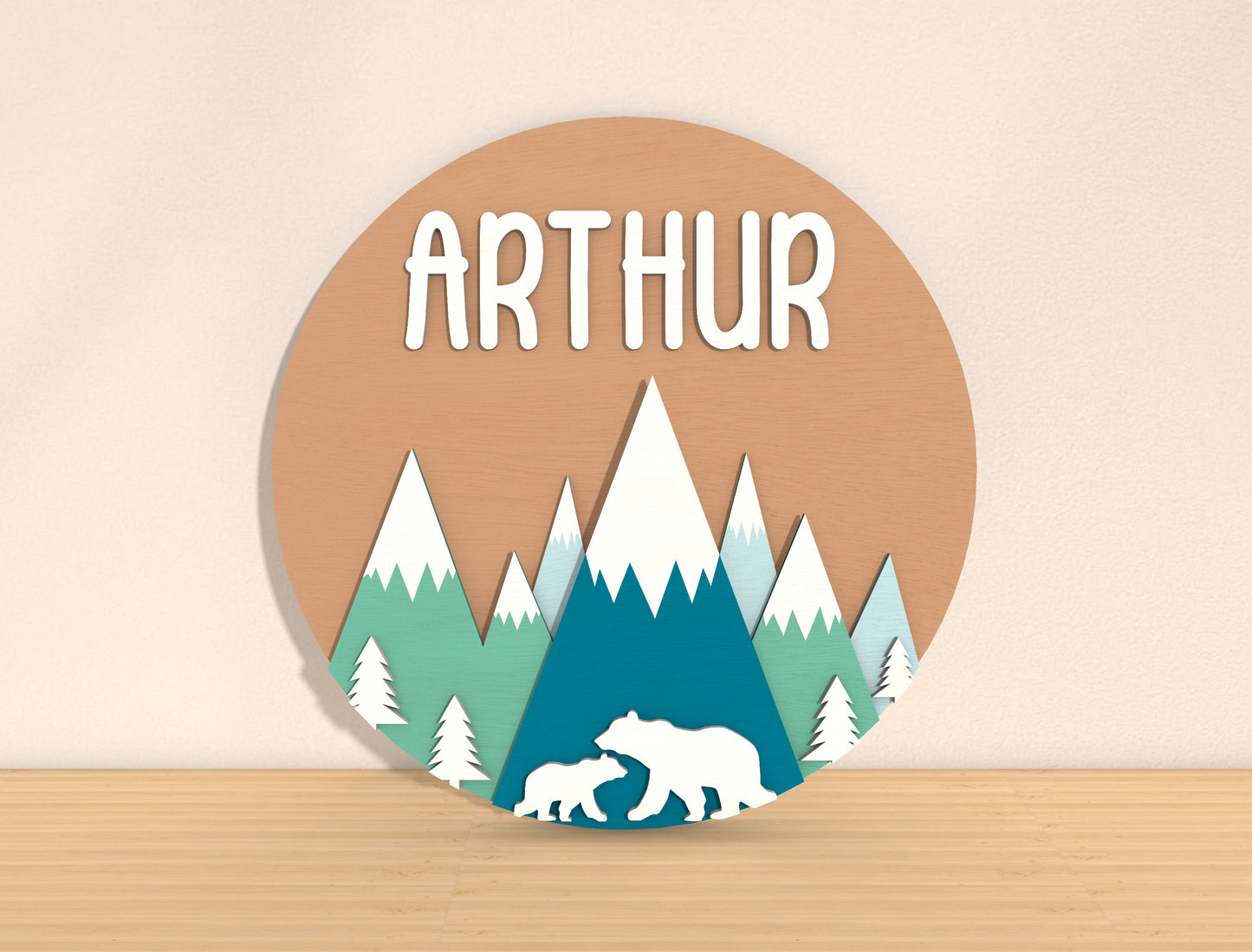 Mountain Name Sign SVG for Glowforge and xTool Laser Cut File