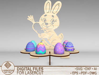 Cute Easter Bunny Egg Holder SVG Bundle 5 Designs for Glowforge and xTool