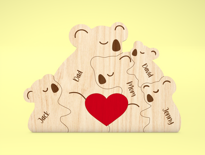 Bear Family Puzzle Sign SVG for xTool and Glowforge