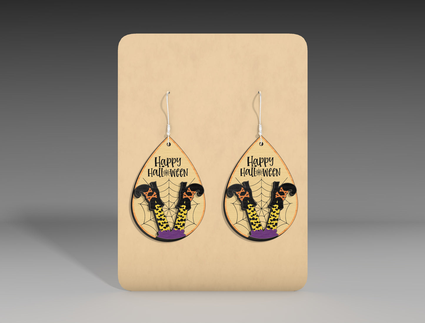 Halloween Witch Boots Teardrop Earrings SVG Bundle 3 Designs for Glowforge LightBurn