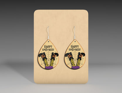Halloween Witch Boots Teardrop Earrings SVG Bundle 3 Designs for Glowforge LightBurn