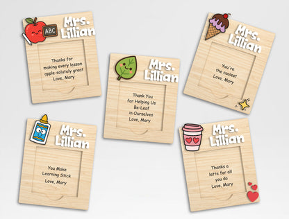 Personalized Teacher Sticky Note Holder SVG Bundle Laser Cut File for Glowforge and xTool