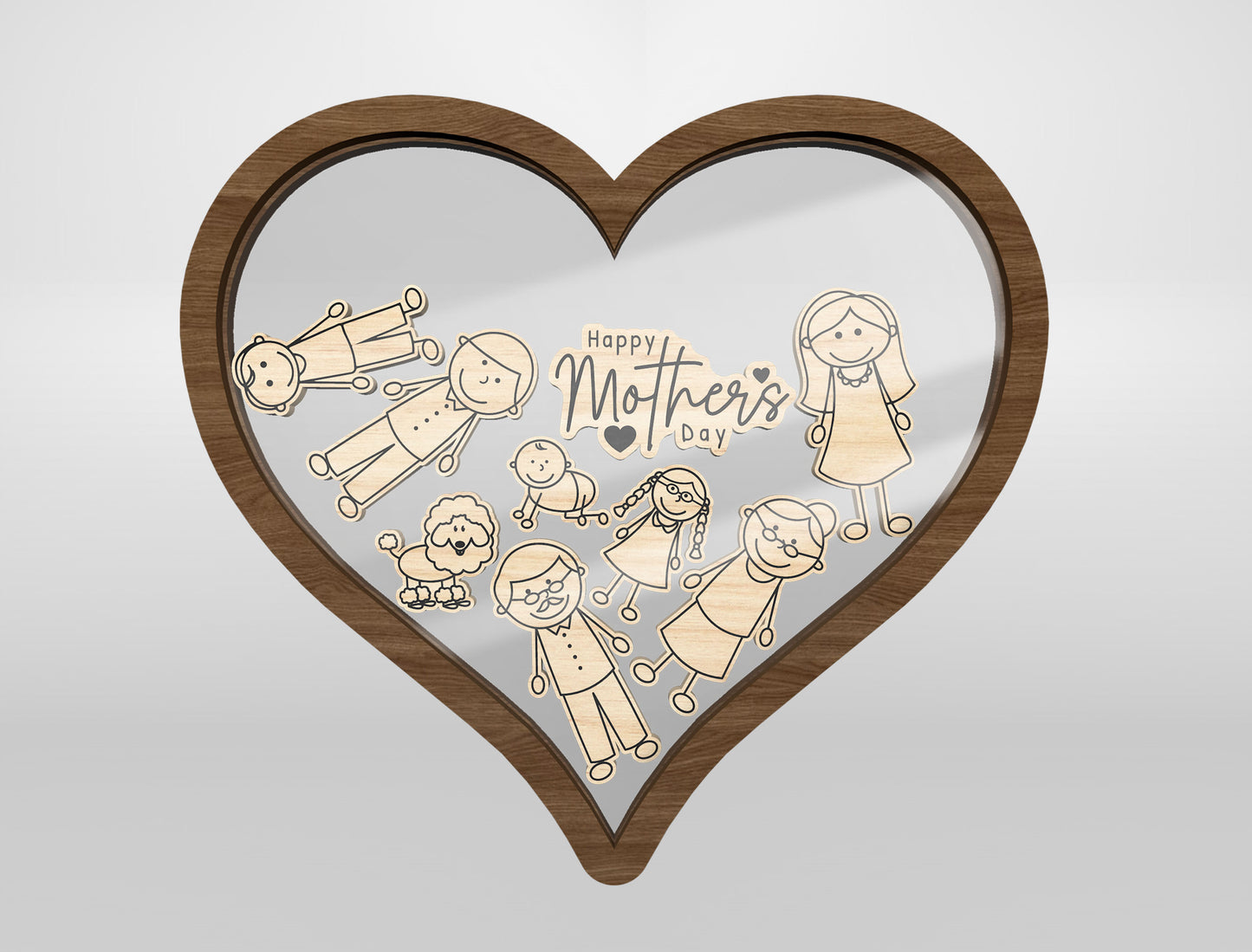 Cute Family Shaker Heart SVG Bundle for Glowforge and xTool