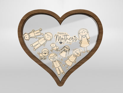 Cute Family Shaker Heart SVG Bundle for Glowforge and xTool
