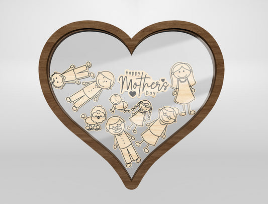 Cute Family Shaker Heart SVG Bundle for Glowforge and xTool