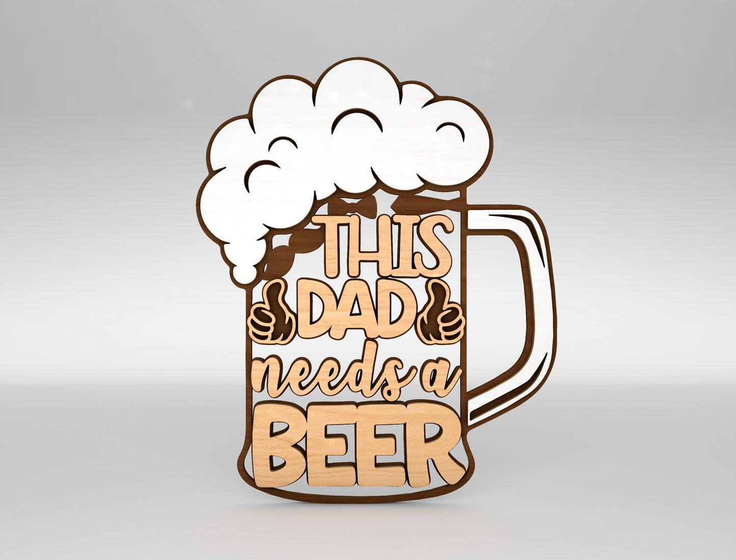 Dad Beer Mug Sign SVG Laser Cut File for Glowforge and xTool