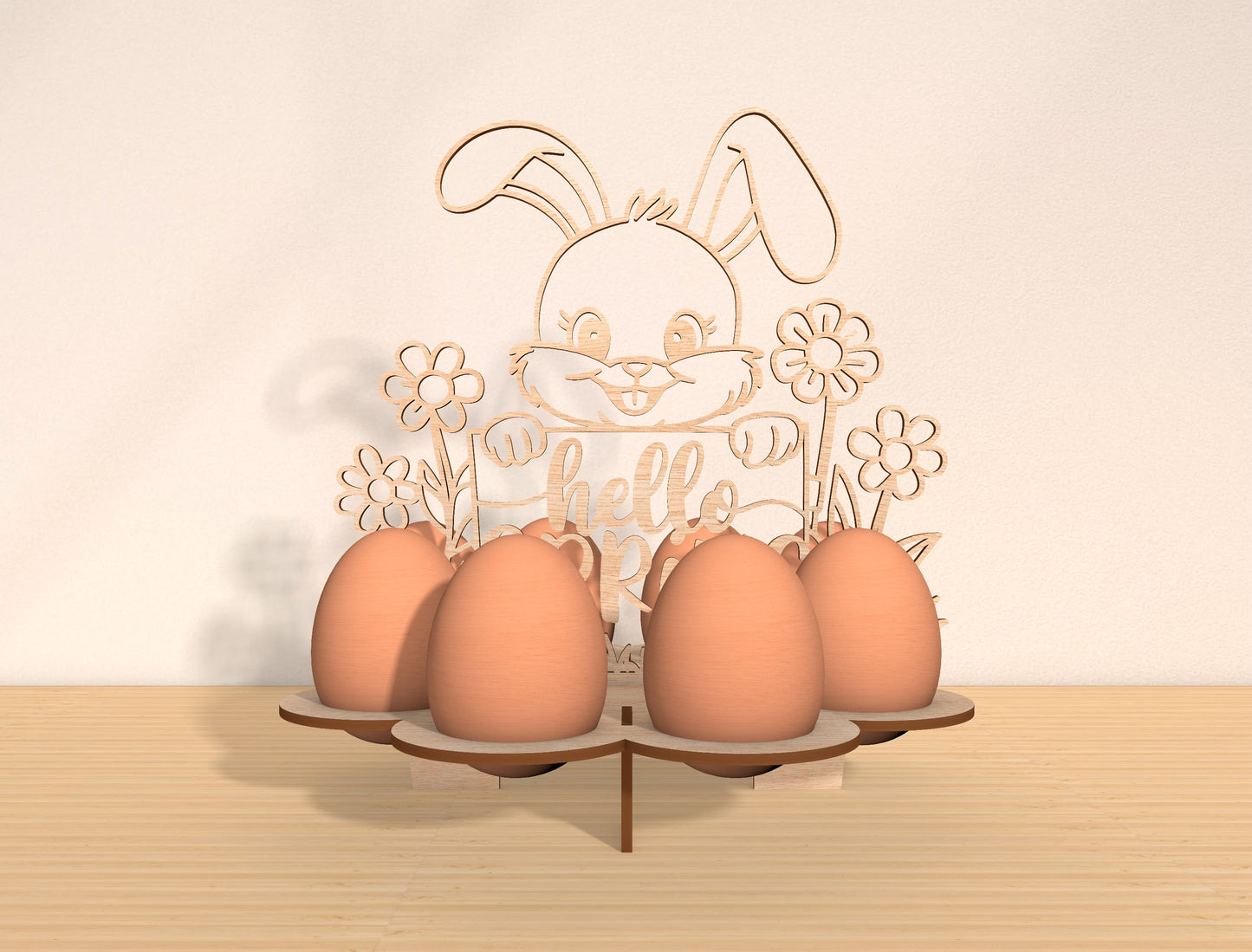 Easter Bunny Egg Holder Stand Laser Cut File | Spring Tabletop Egg Display | Ready to Cut | Glowforge, xTool, LightBurn, etc.