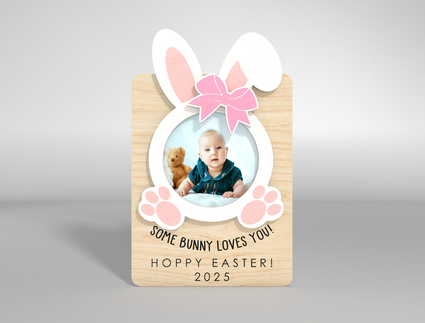 Easter Photo Frame SVG Bunny Baby Happy Easter 5 Designs for Glowforge and xTool