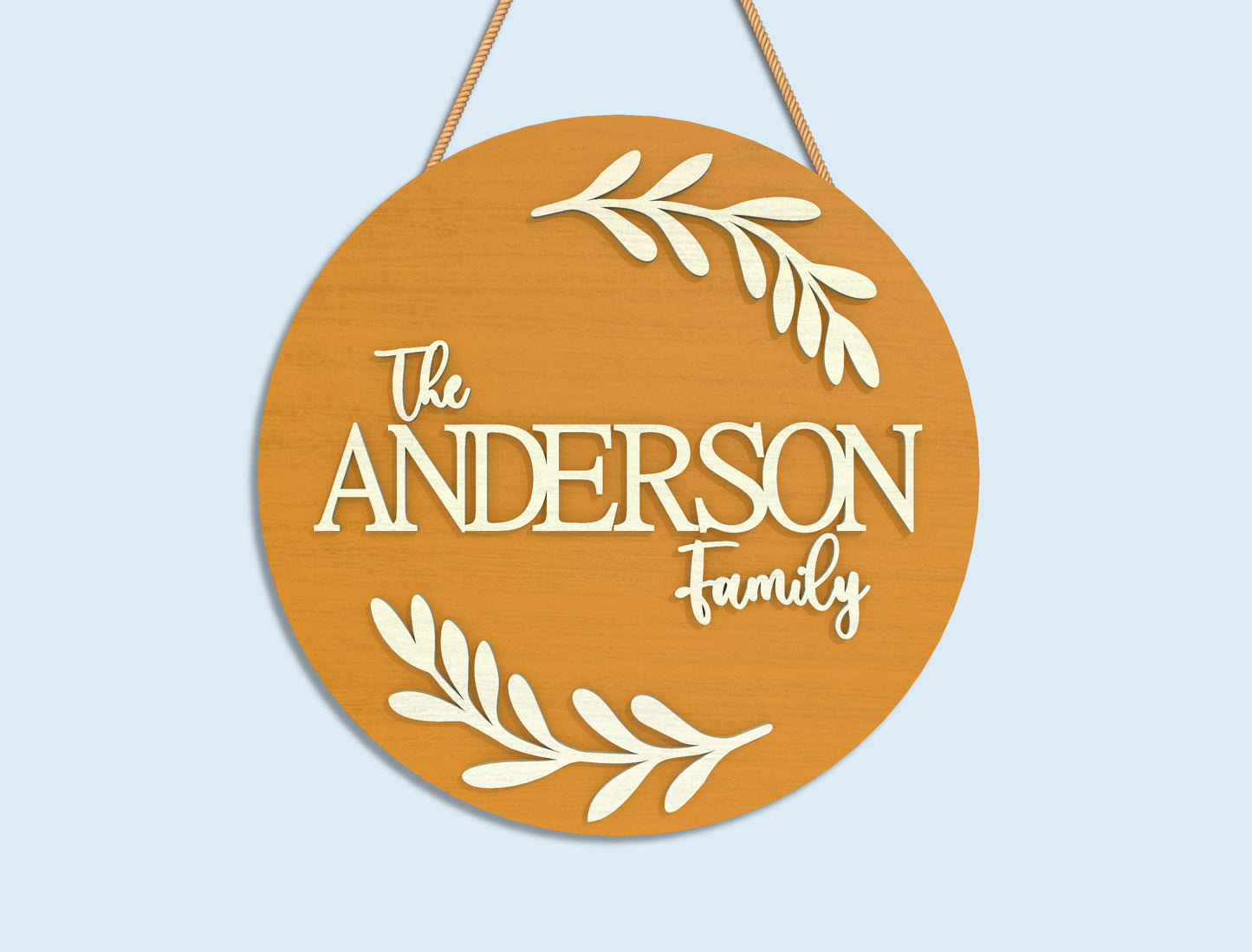 Personalized Family Name Sign SVG Laser Cut File for Glowforge