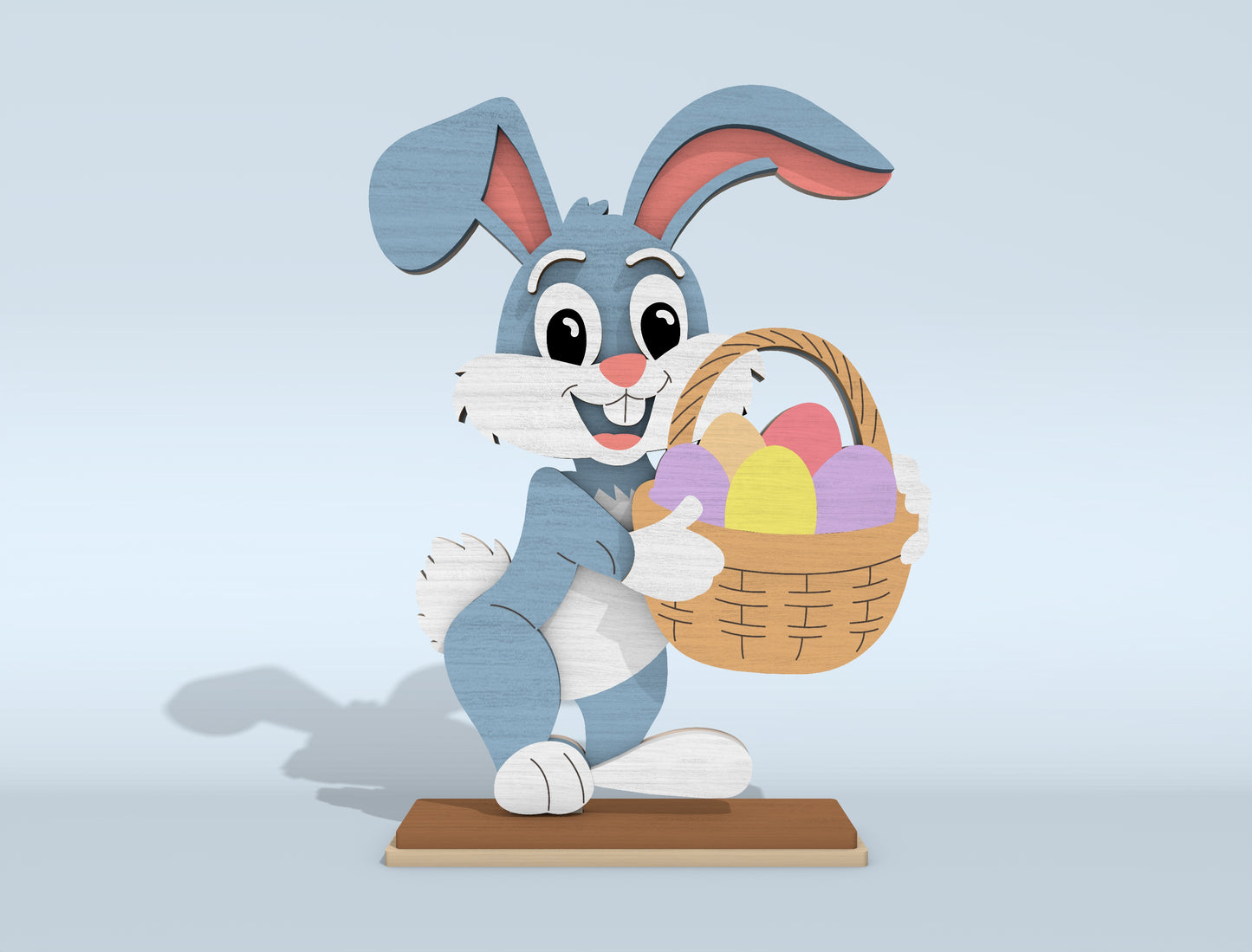 7 Easter Bunny Standee Designs | Cartoon Rabbit & Egg Laser Cut File | Digital Download | Ready to Cut for Glowforge, xTool, LightBurn, etc.