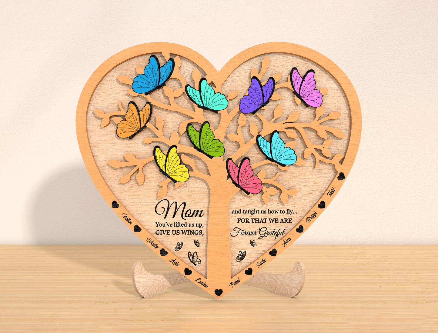 Personalized Mom Butterfly Sign SVG Bundle for Glowforge and xTool