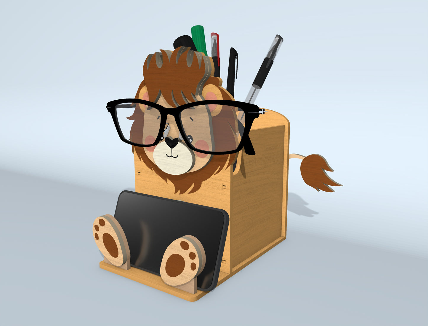 Animal Pencil Holder SVG Bundle Laser Cut File for Glowforge and xTool