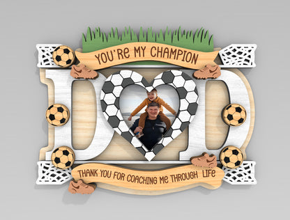 Sports Father's Day Fridge Magnet Photo Frame SVG Bundle for Glowforge and xTool
