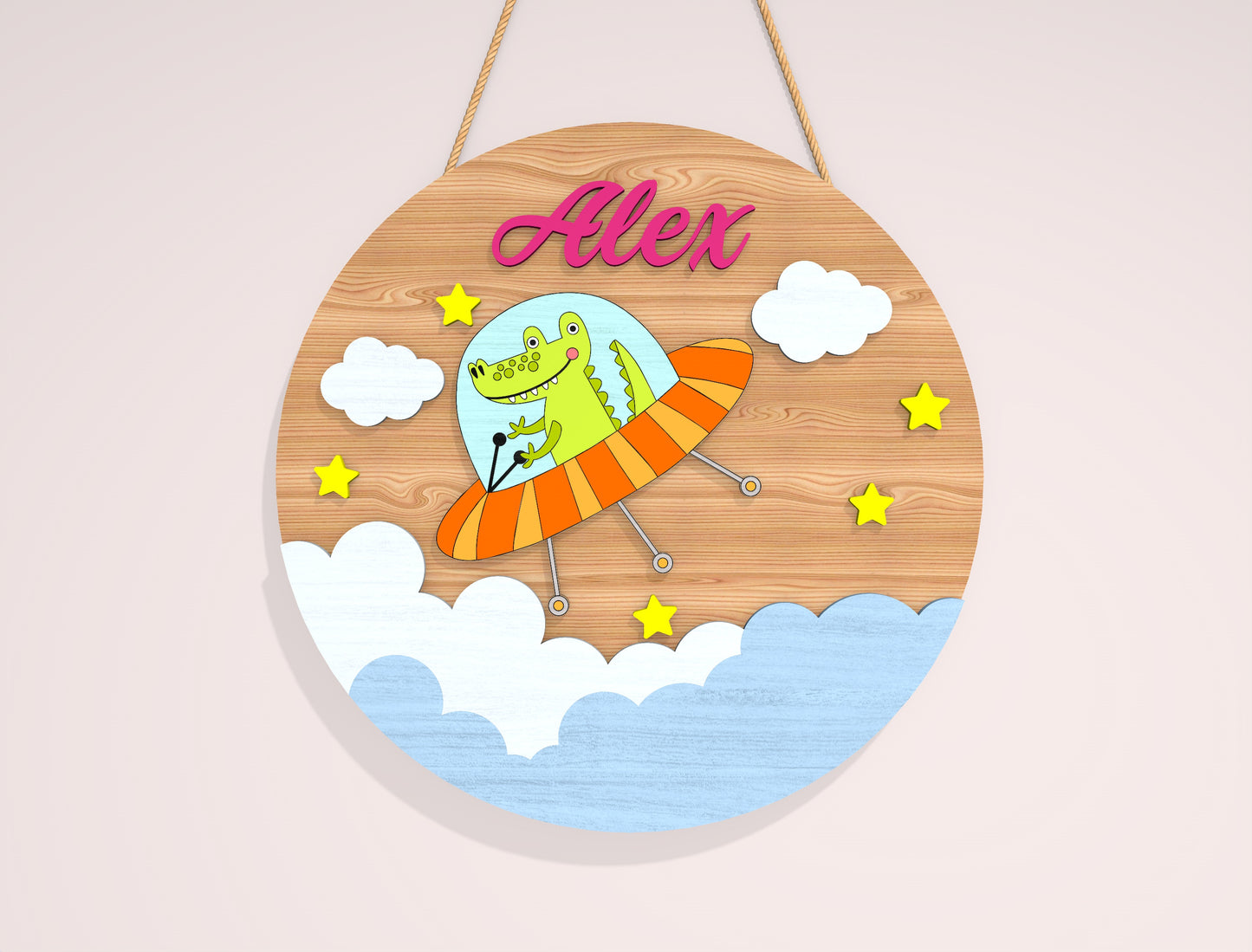 Personalized Space Animal Name Sign SVG Bundle for Glowforge and xTool