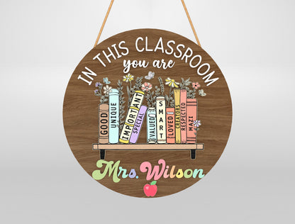 Personalized Book Classroom Door Sign Laser Cut File SVG for xTool and Glowforge