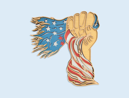 Patriotic Eagle Multilayer SVG Bundle Laser Cut File for Glowforge