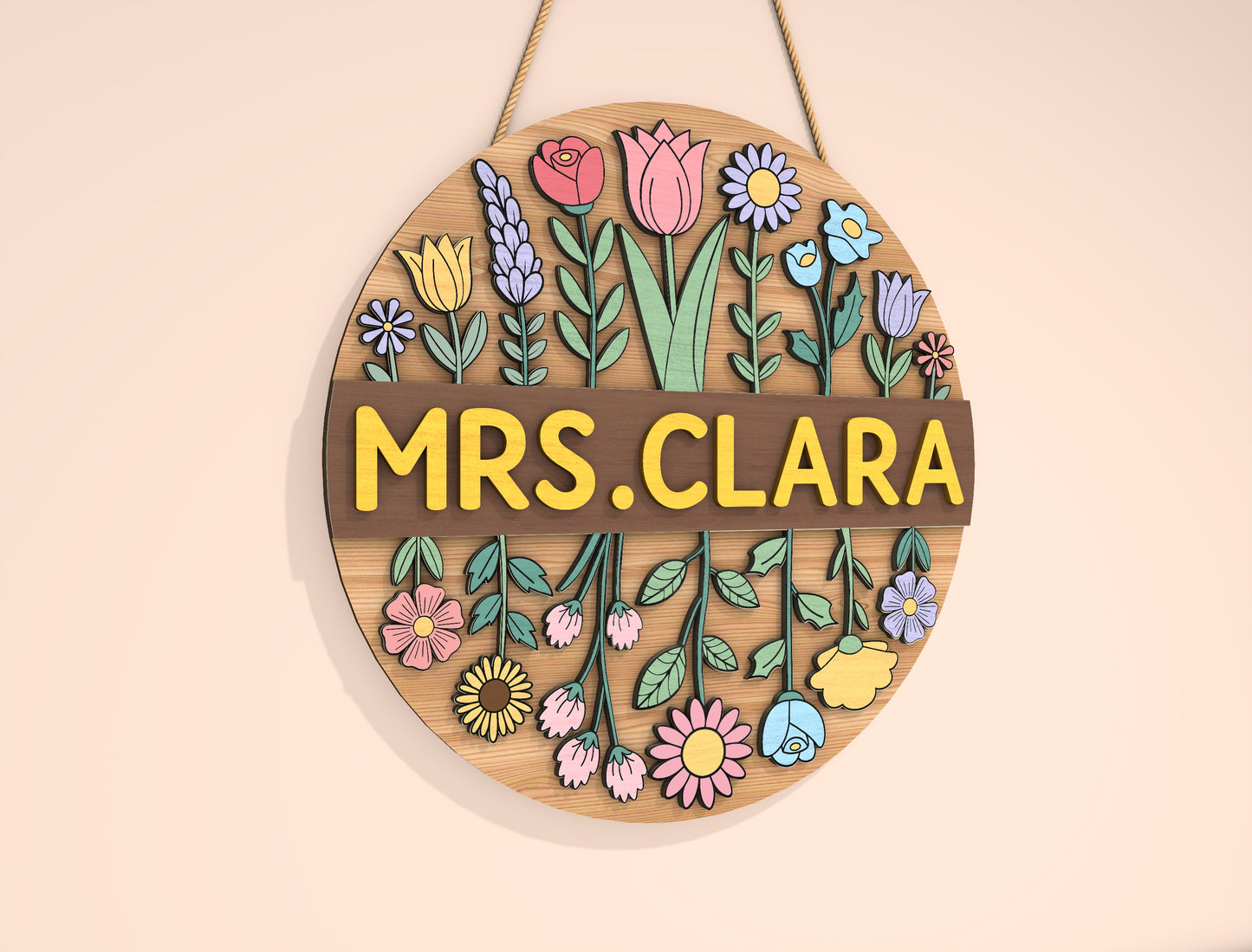 Personalized Rustic Classroom Door Sign SVG Laser Cut File for Glowforge and xTool