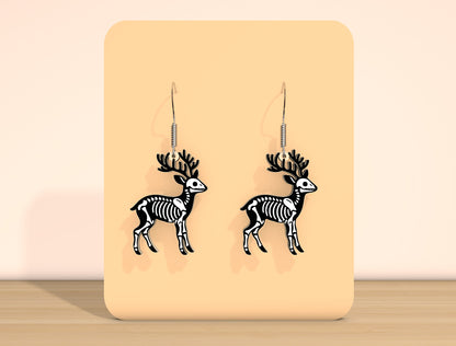 Halloween Animal Skeleton Earrings SVG Bundle Laser Cut File | 10 Spooky Animal Designs | Gothic Jewelry Style | Glowforge, xTool, LightBurn, etc.
