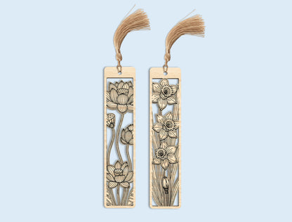 Floral Teacher Bookmark SVG Bundle Laser Cut File for Glowforge and xTool