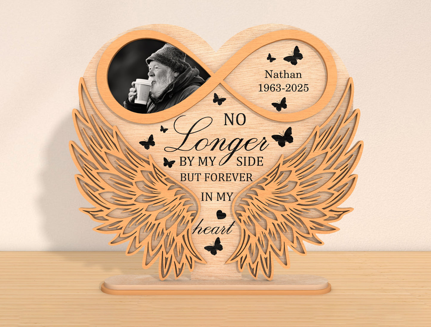 Memorial Wings Photo SVG Laser Cut File for LightBurn