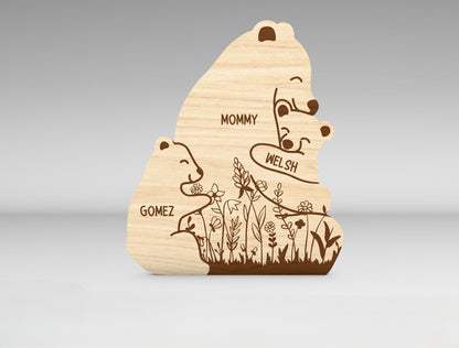 Custom Name Bear Family Tree Sign SVG for xTool and Glowforge