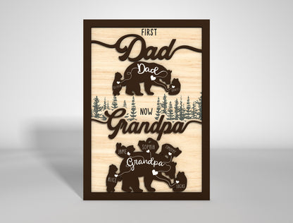 Papa Bear Family Sign SVG Laser Cut File for Glowforge and LightBurn