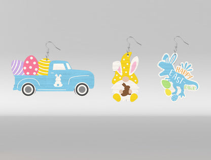 Easter Day Earrings SVG Set 19 Cute Spring Jewelry for Glowforge and xTool